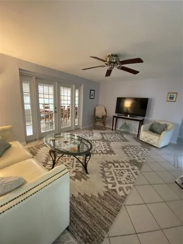 a living room with furniture