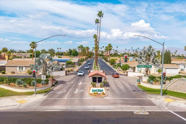 a view of a city with mountains