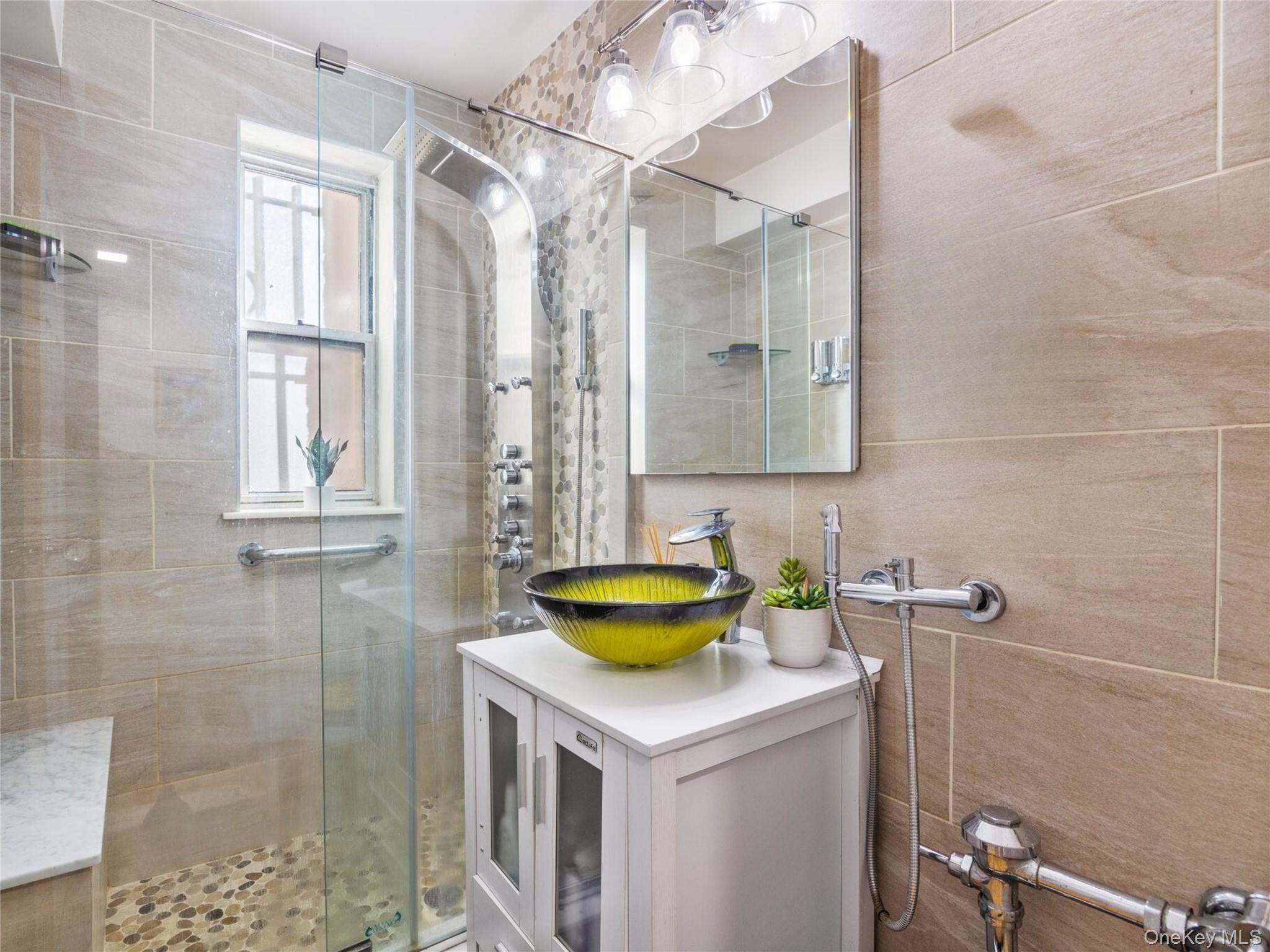 800 Grand Concourse, Unit 2JS Bronx, NY 10451 - Photo 13 of 18 a bathroom with a sink and a mirror
