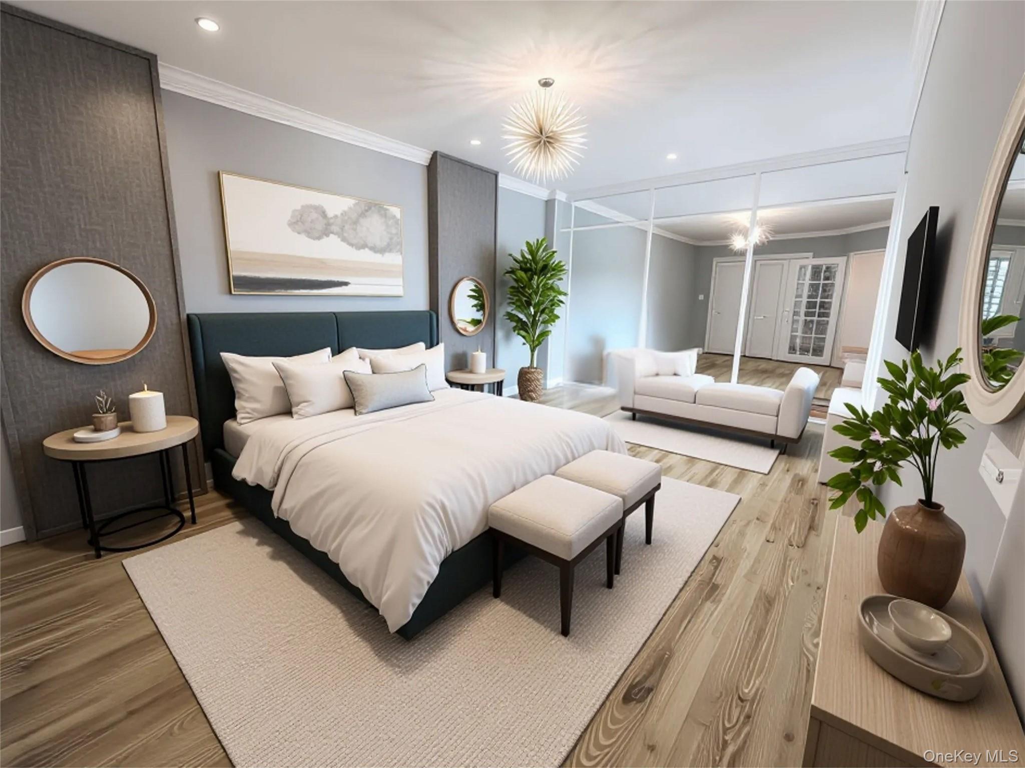 800 Grand Concourse, Unit 2JS Bronx, NY 10451 - Photo 7 of 18 a bedroom with bed and a couch