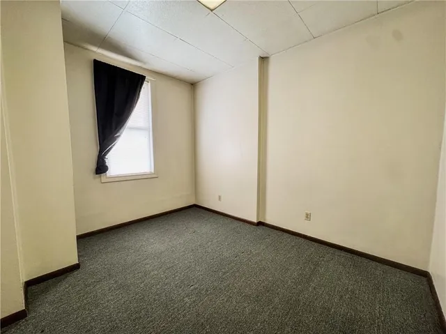 an empty room with closet