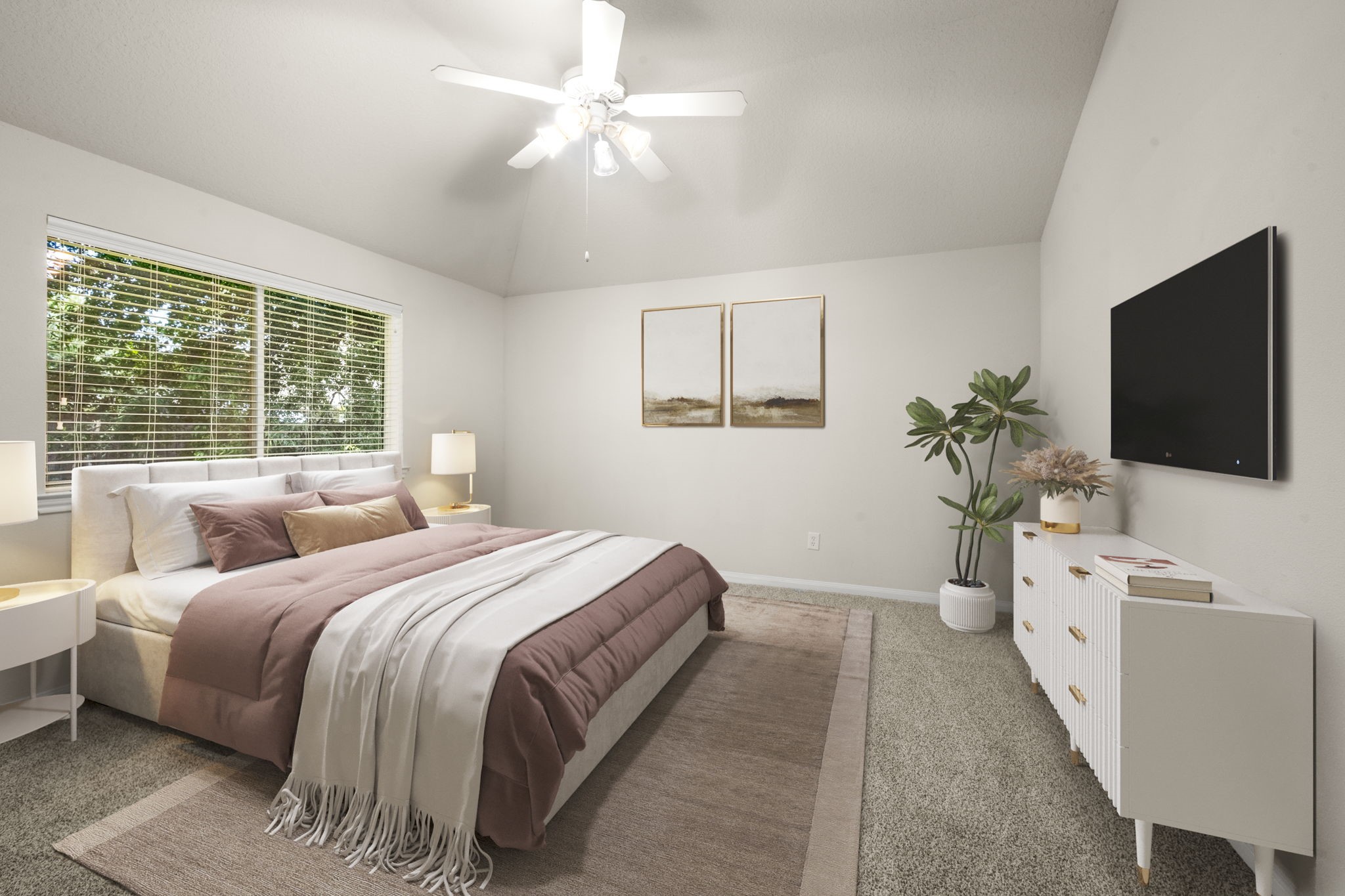 3226 Woodwind Road Montgomery, TX 77356 - Photo 22 of 34 a bedroom with a bed and a flat screen tv