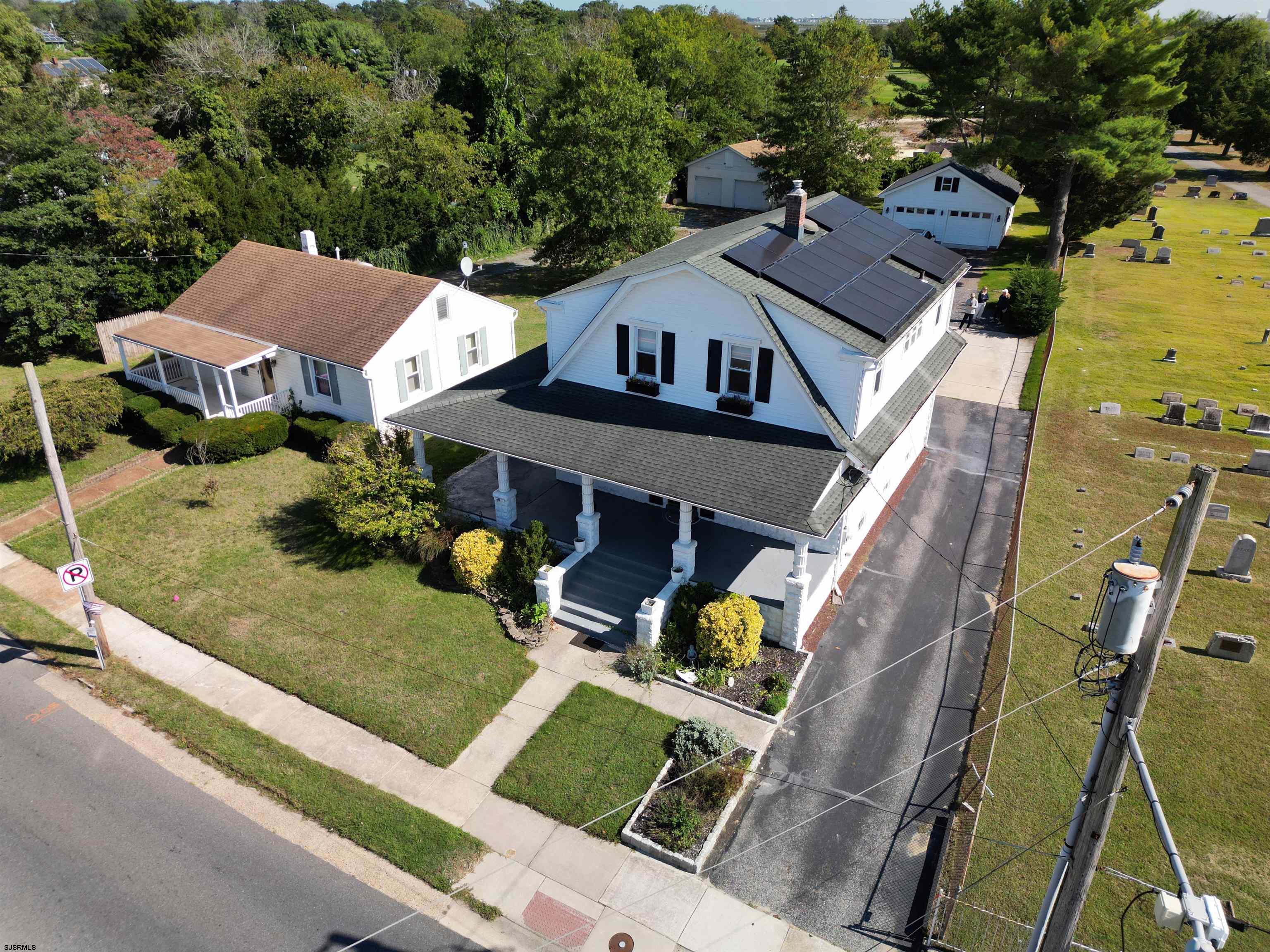 an aerial view of a house