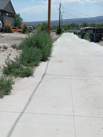 a view of path and green space