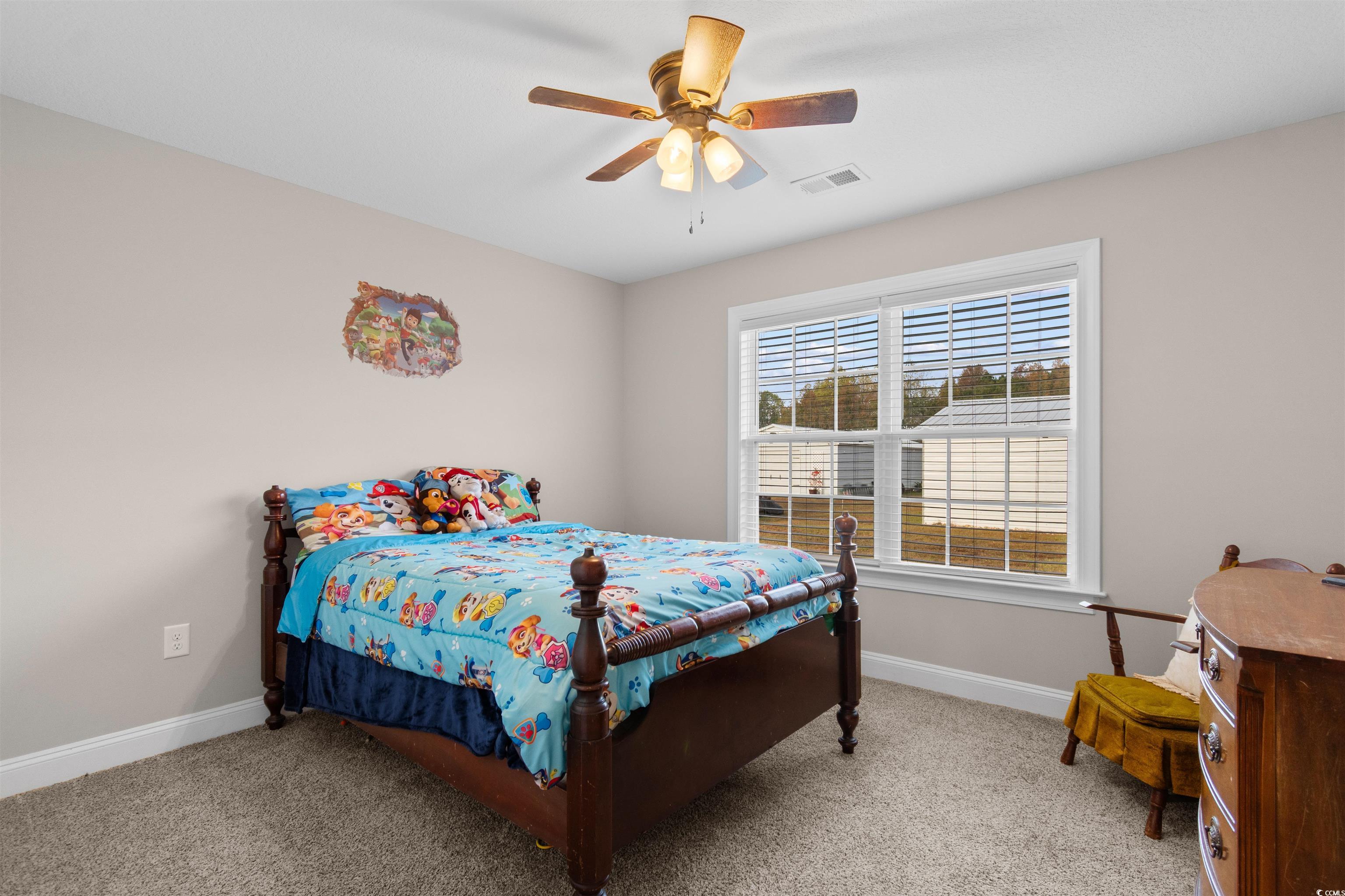 3753 Edwards Road Aynor, SC 29544 - Photo 21 of 38 Bedroom with light carpet and ceiling fan