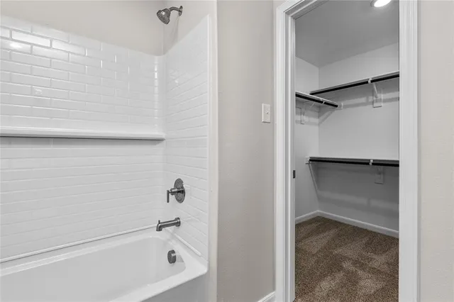 a bathroom with a tub