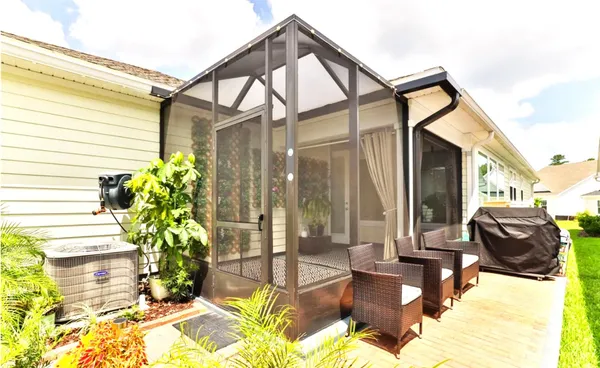 a view of a house with a patio