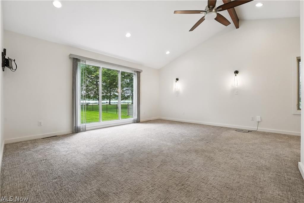 263 East Pine Lake Road North Lima, OH 44452 - Photo 28 of 50 Empty room with carpet flooring, a ceiling fan, and recessed lighting