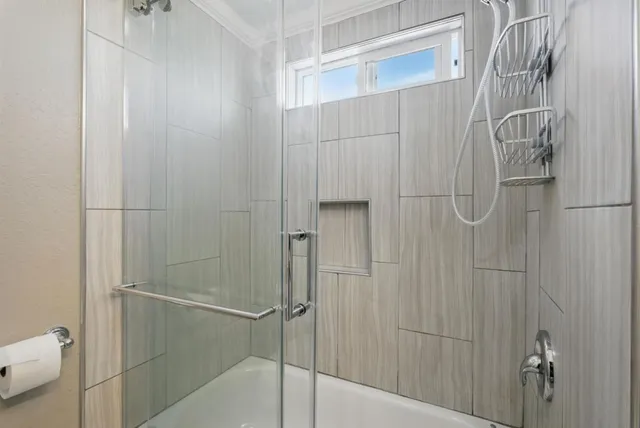 a bathroom with a shower