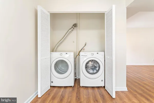 a view of washer and dryer in a utility room