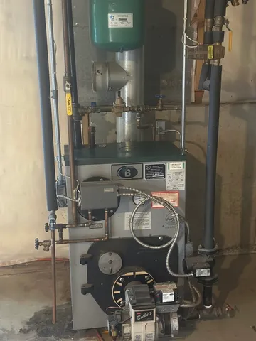 a close view of water heater room