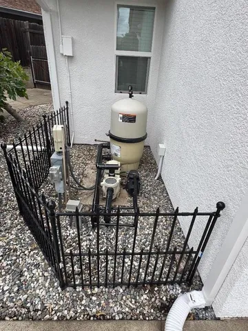 a view of balcony with wooden floor