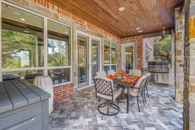 a view of a yard with an outdoor space