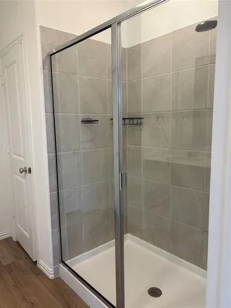 a bathroom with a shower