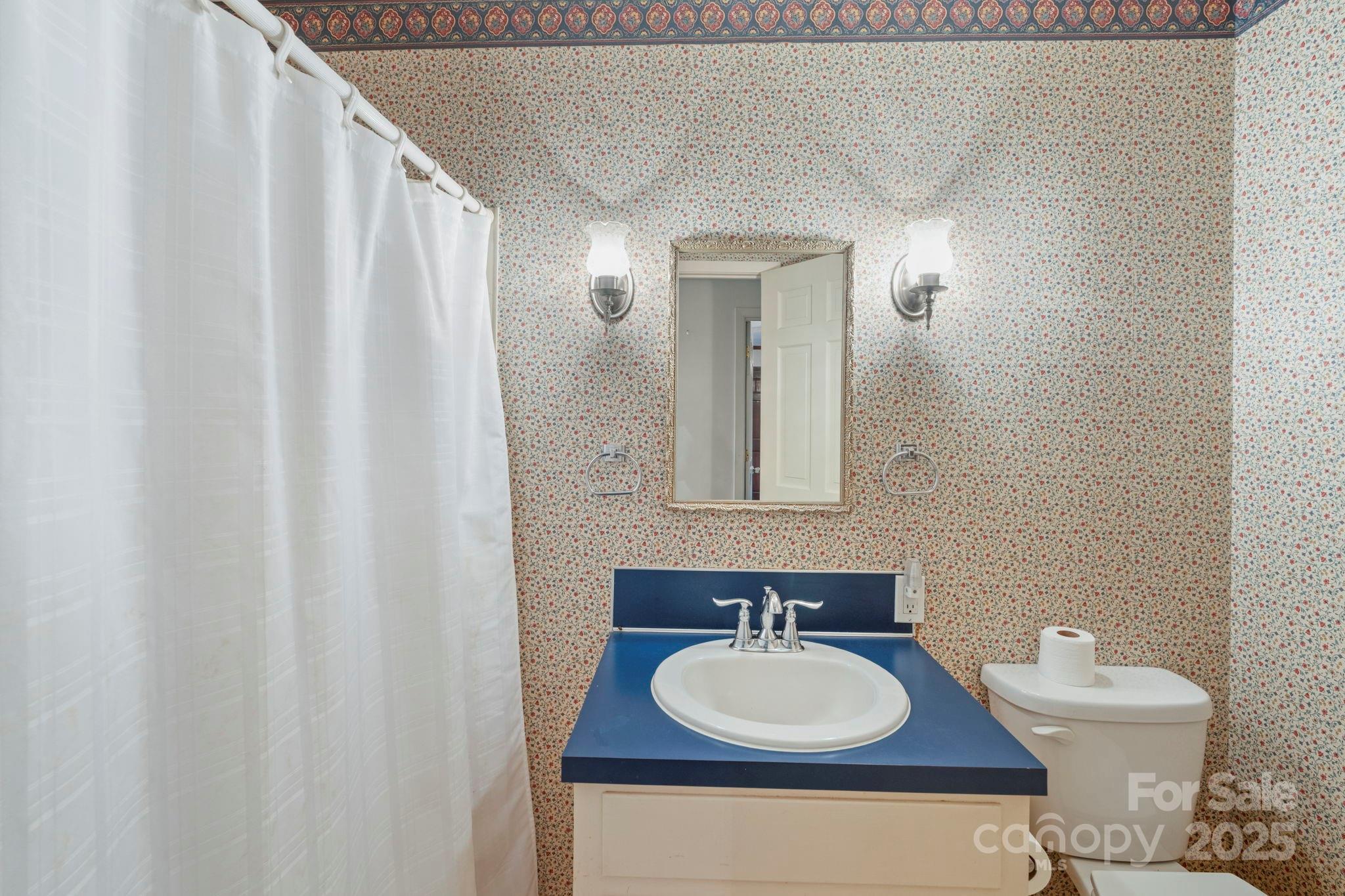 44372 Vickers Store Road Albemarle, NC 28001 - Photo 26 of 42 a bathroom with a sink a toilet and mirror