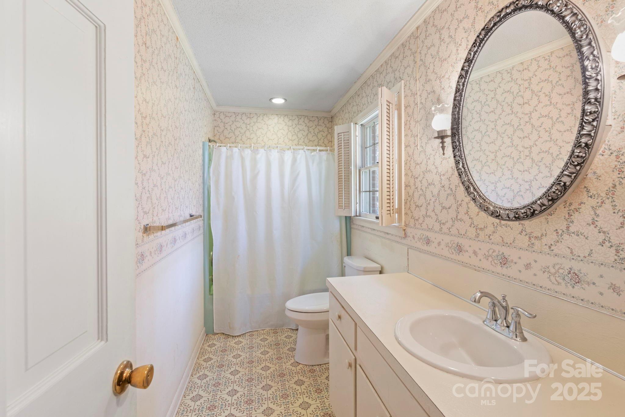 44372 Vickers Store Road Albemarle, NC 28001 - Photo 29 of 42 a bathroom with a sink a toilet and a mirror