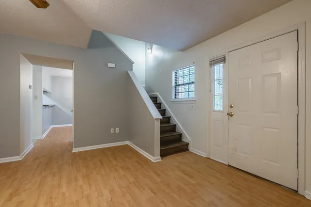 a view of an entryway with staircase