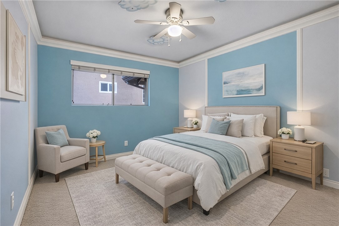 720 Ridgeview Road Anaheim Hills, CA 92807 - Photo 23 of 36 a bedroom with a bed and a couch