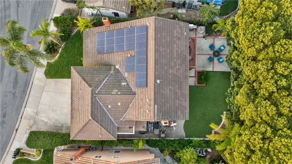 an aerial view of a house
