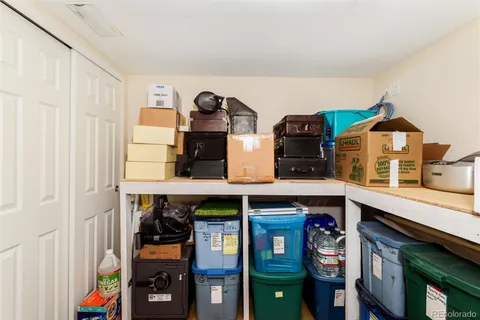 a view of cabinets and window