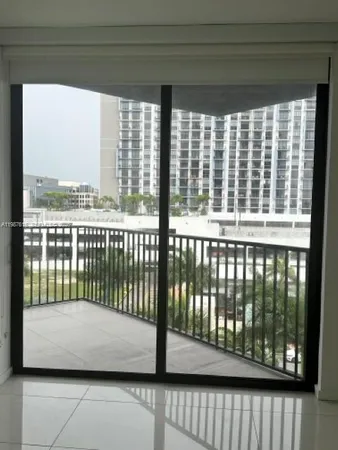 a view of a balcony from a window