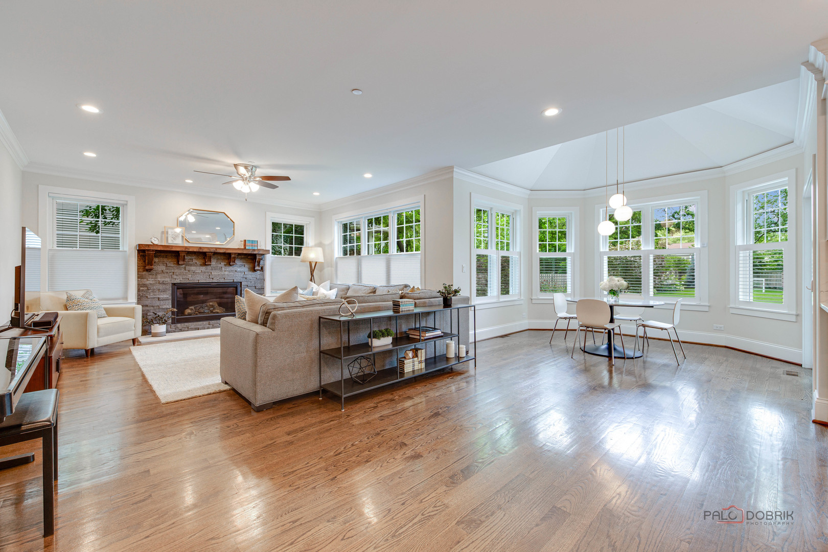 192 Gage Road Riverside, IL 60546 - Photo 19 of 56 a living room with fireplace furniture and a large window