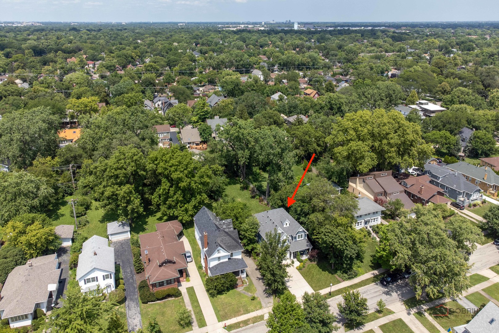 192 Gage Road Riverside, IL 60546 - Photo 55 of 56 an aerial view of residential houses with outdoor space and trees