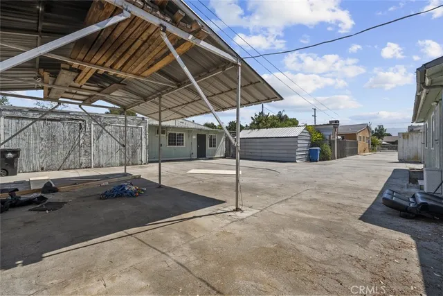 a view of a backyard of a house