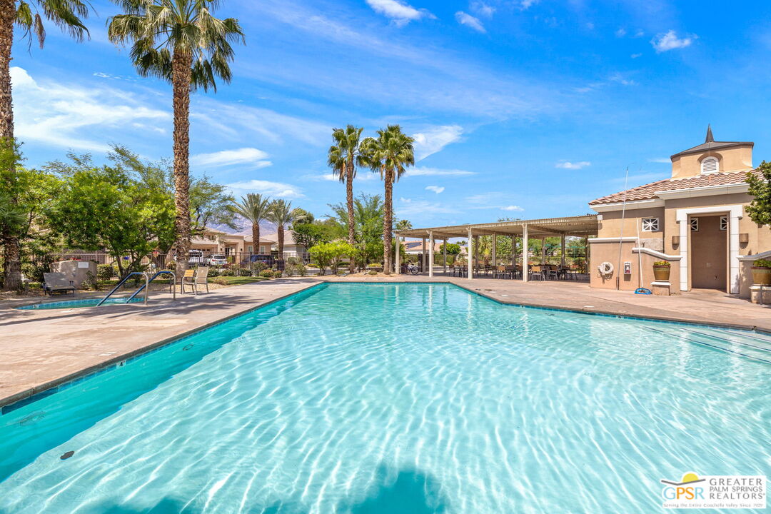 88 Vía Las Flores Rancho Mirage, CA 92270 - Photo 62 of 65 a view of a house with swimming pool yard and sitting area