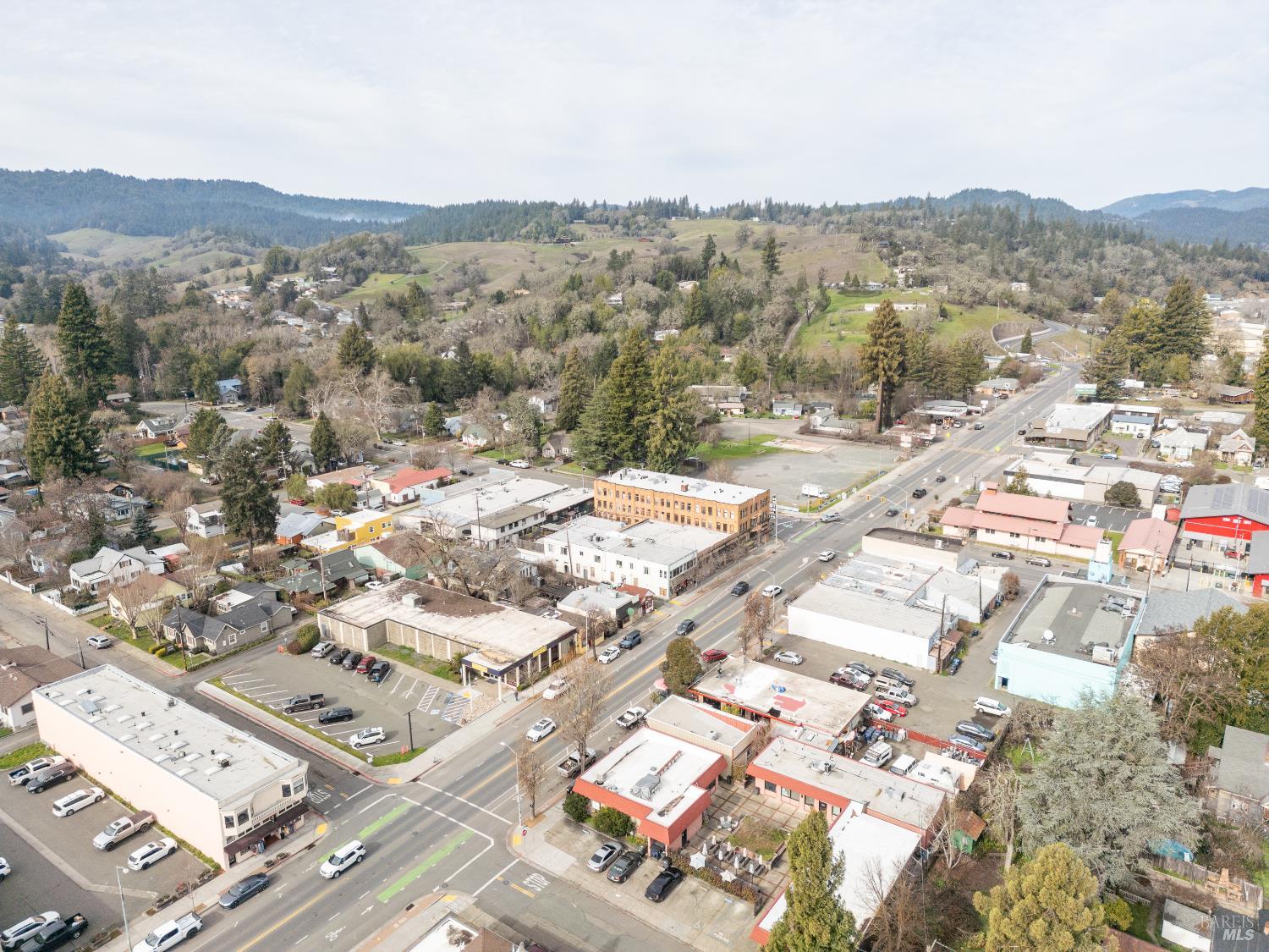 38 South Main Street Willits, CA 95490 - Photo 79 of 88 an aerial view of residential building with parking space