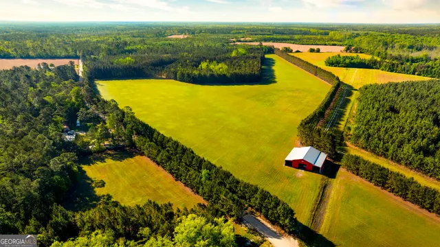 a view of a lake with a city view