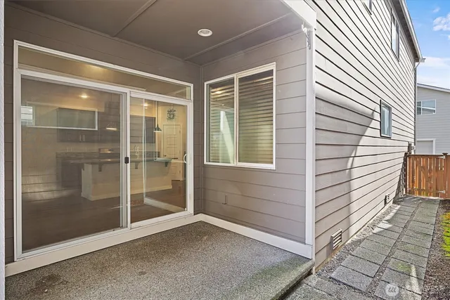 a view of a glass door with a glass door