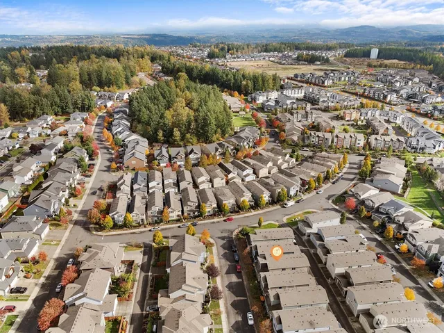 an aerial view of a city