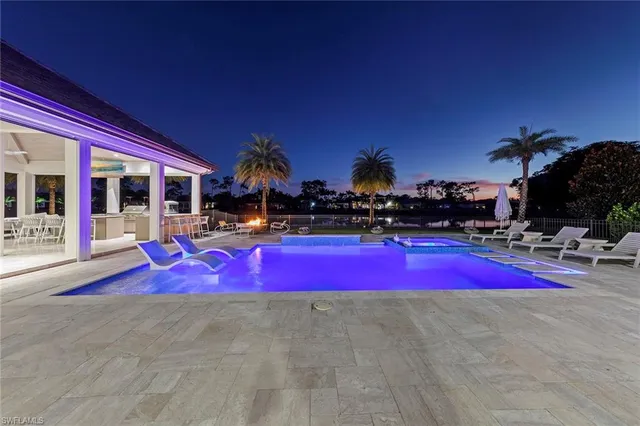 a building outdoor space with patio furniture