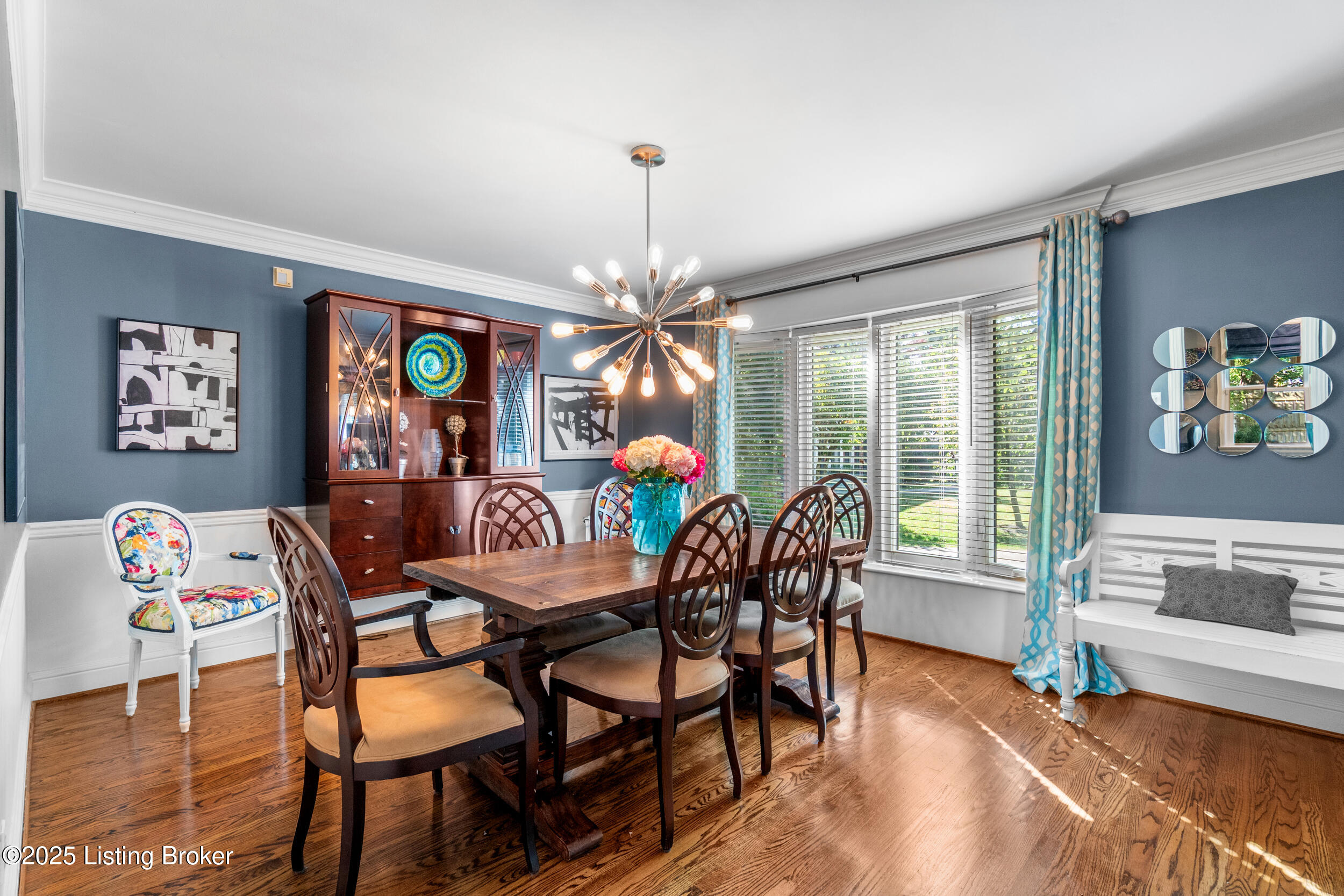 2903 Lightheart Road Louisville, KY 40222 - Photo 8 of 48 Don't you love the updated chandelier and bayed window in the spacious dining room?