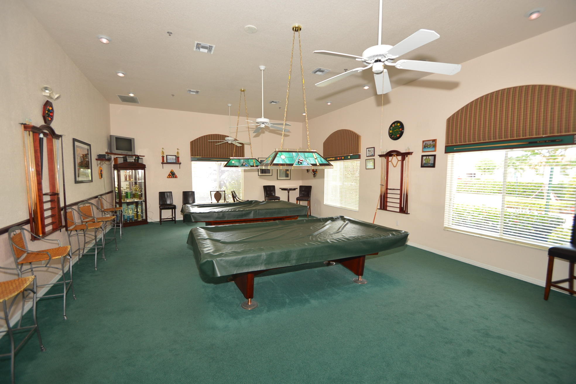 6121 Heliconia Road Delray Beach, FL 33484 - Photo 40 of 49 a living room with furniture pool table and a large window