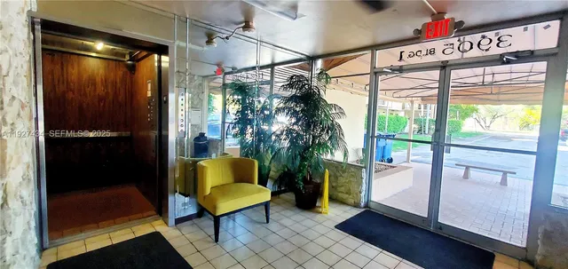 a view of a porch with wooden floor