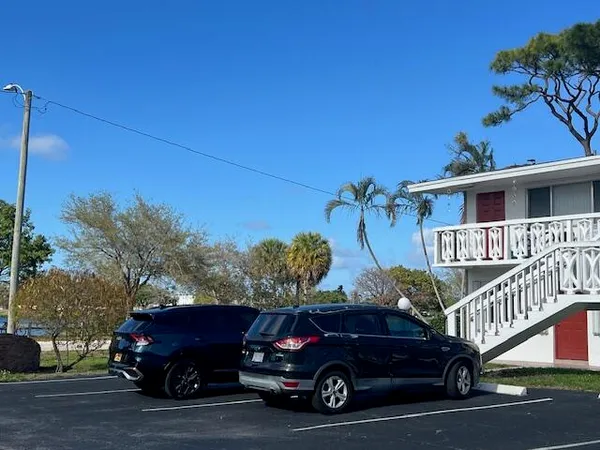 a car parked in front of a house