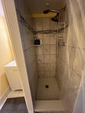 a bathroom with a shower