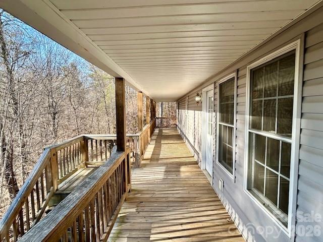 45 Marshbanks Ridge Weaverville, NC 28787 - Photo 8 of 36 a view of balcony with wooden floor and fence