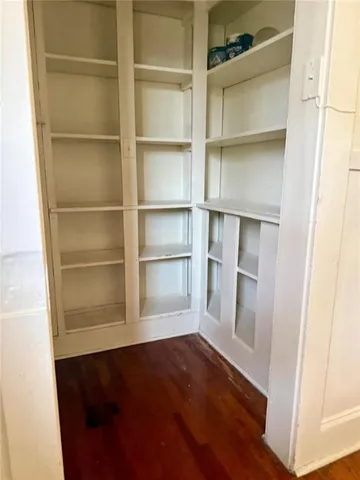 a view of a room with empty racks