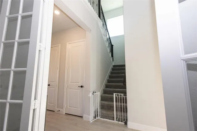 a view of an entryway with staircase
