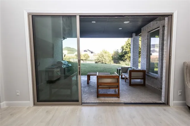 a living room with furniture