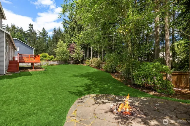 a view of a backyard with a garden