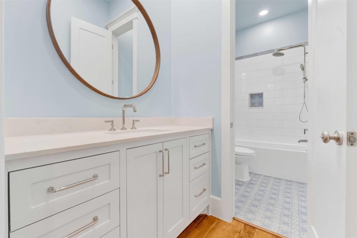612 Rutland Street Houston, TX 77007 - Photo 31 of 45 Craftsmanship in the Details. This isn't your average vanity. The private dressing areas boast custom-built cabinetry with deep, convenient drawers, offering a level of craftsmanship and storage capacity rarely seen in secondary bathrooms.