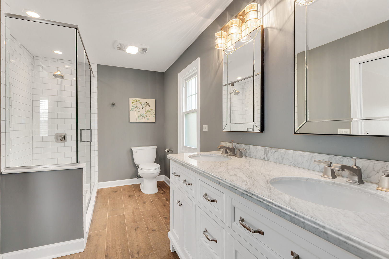 2S567 White Birch Lane Wheaton, IL 60189 - Photo 18 of 31 a bathroom with a granite countertop sink mirror and toilet