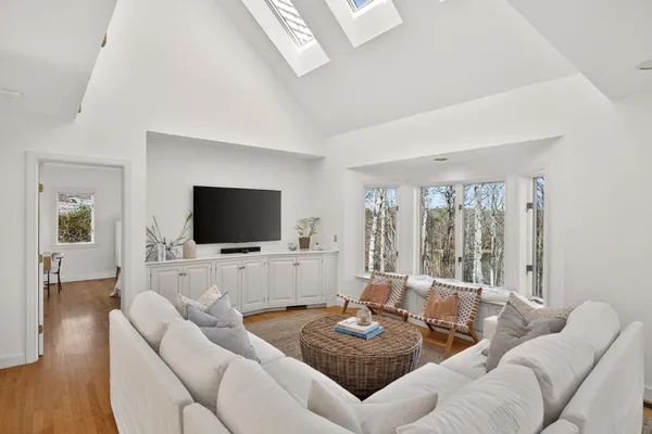 a bed room with a bed and a table