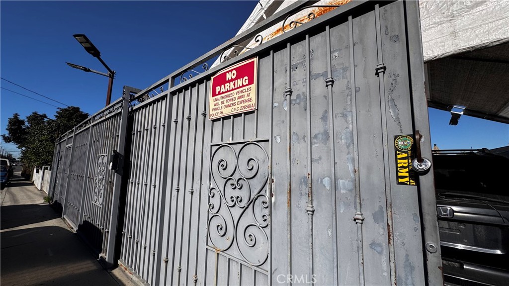 a street sign on a wooden door