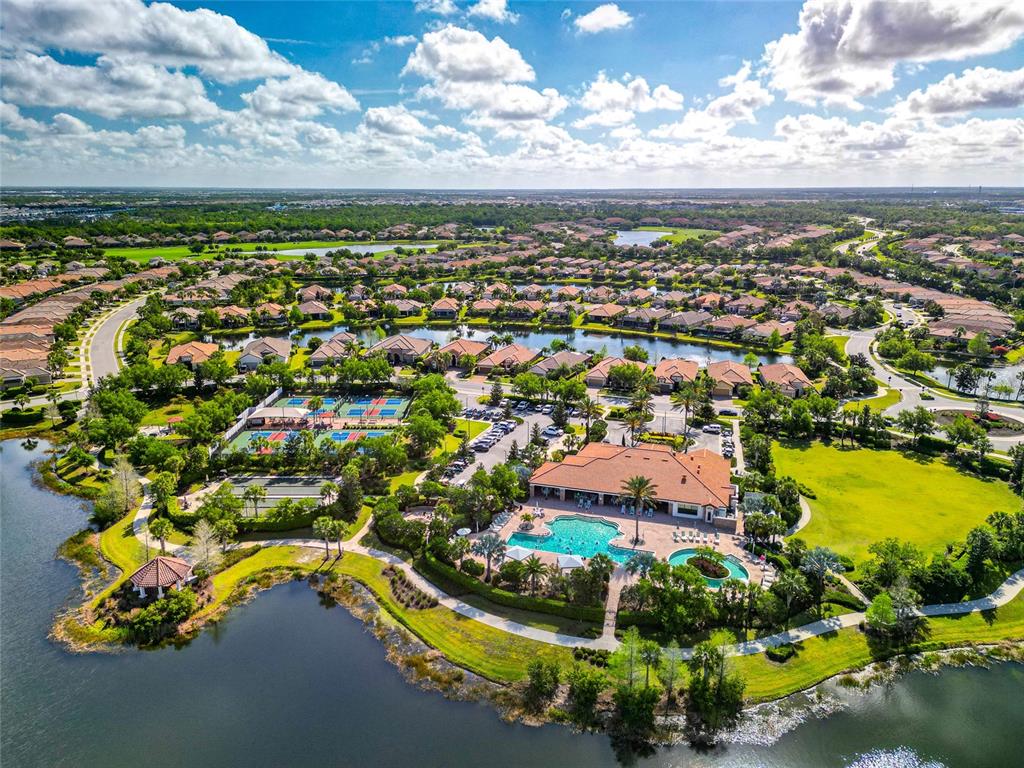 12848 Del Corso Loop Lakewood Ranch, FL 34211 - Photo 53 of 70 an aerial view of residential houses with outdoor space and river