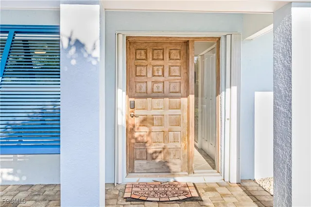 a view of wooden door